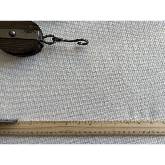 Pulley Mounting Brackets With Hook Rustic Vintage Inspired Metal Wood Twine Set - Picture 7 of 10